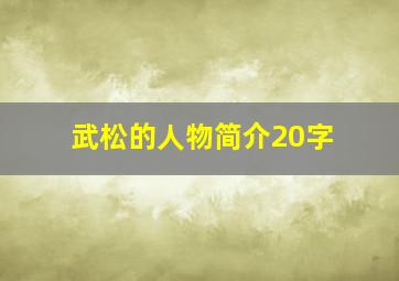 武松的人物简介20字