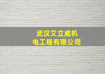 武汉艾立威机电工程有限公司