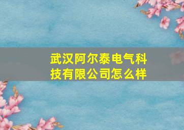 武汉阿尔泰电气科技有限公司怎么样