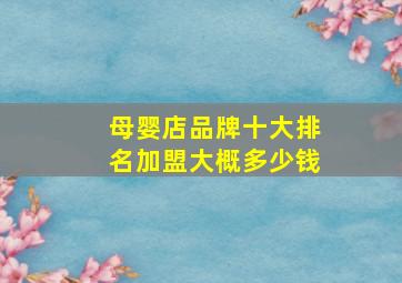 母婴店品牌十大排名加盟大概多少钱