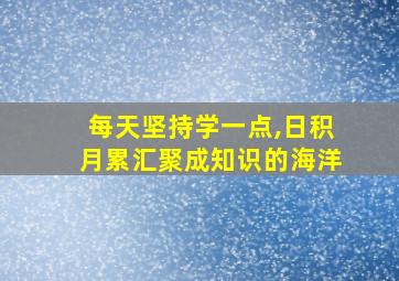 每天坚持学一点,日积月累汇聚成知识的海洋