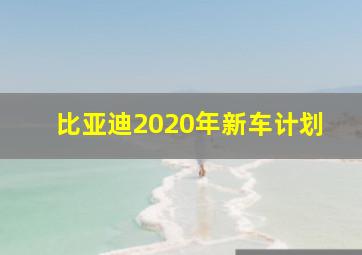 比亚迪2020年新车计划