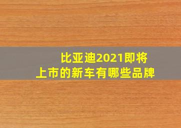 比亚迪2021即将上市的新车有哪些品牌