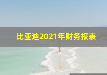 比亚迪2021年财务报表