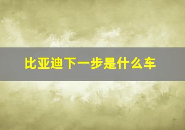 比亚迪下一步是什么车