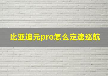 比亚迪元pro怎么定速巡航