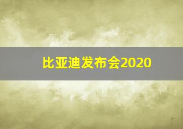 比亚迪发布会2020