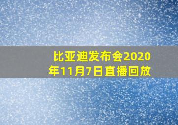 比亚迪发布会2020年11月7日直播回放