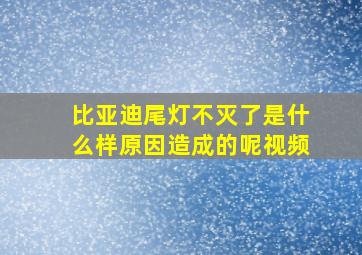 比亚迪尾灯不灭了是什么样原因造成的呢视频