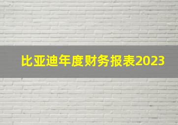 比亚迪年度财务报表2023