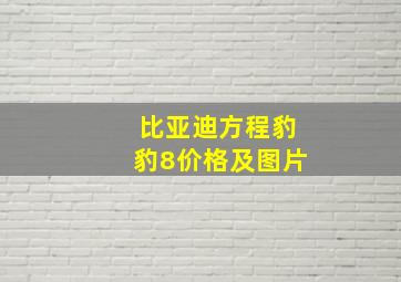 比亚迪方程豹豹8价格及图片