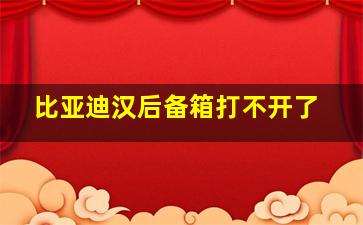 比亚迪汉后备箱打不开了