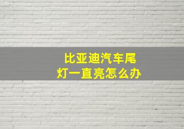 比亚迪汽车尾灯一直亮怎么办