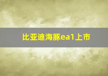 比亚迪海豚ea1上市