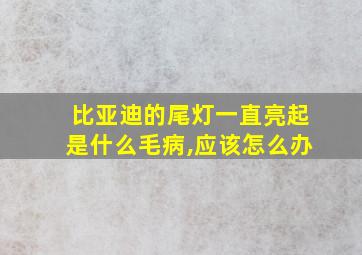 比亚迪的尾灯一直亮起是什么毛病,应该怎么办