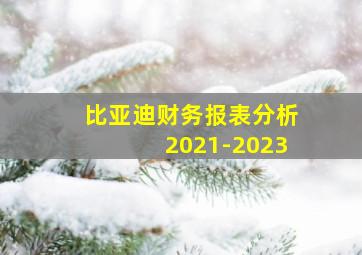 比亚迪财务报表分析2021-2023