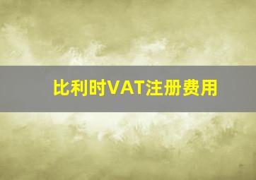 比利时VAT注册费用