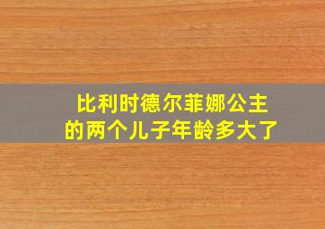 比利时德尔菲娜公主的两个儿子年龄多大了