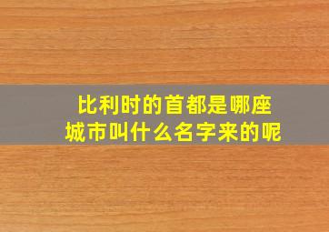 比利时的首都是哪座城市叫什么名字来的呢