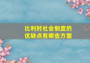 比利时社会制度的优缺点有哪些方面