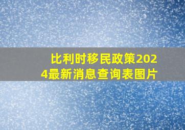 比利时移民政策2024最新消息查询表图片