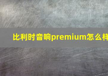 比利时音响premium怎么样