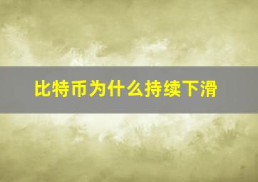 比特币为什么持续下滑