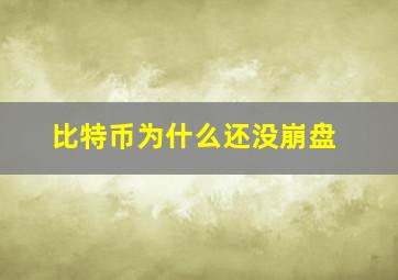 比特币为什么还没崩盘