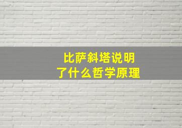 比萨斜塔说明了什么哲学原理