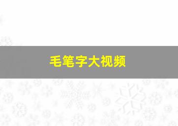 毛笔字大视频