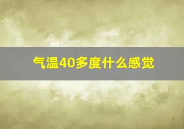 气温40多度什么感觉