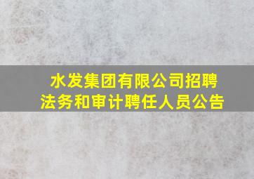 水发集团有限公司招聘法务和审计聘任人员公告