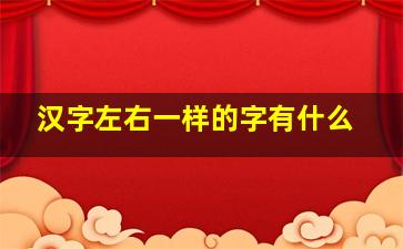 汉字左右一样的字有什么