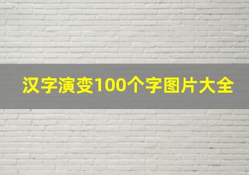 汉字演变100个字图片大全