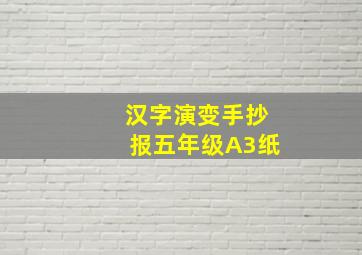 汉字演变手抄报五年级A3纸