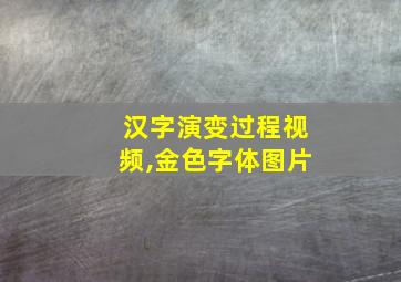 汉字演变过程视频,金色字体图片