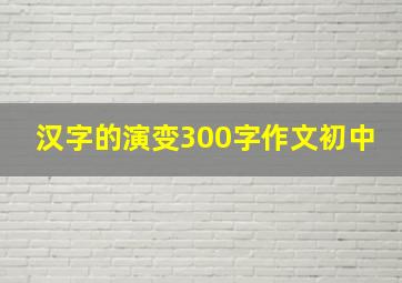 汉字的演变300字作文初中