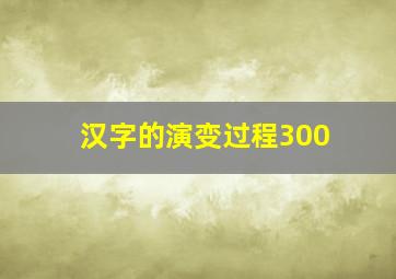 汉字的演变过程300