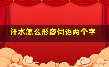 汗水怎么形容词语两个字