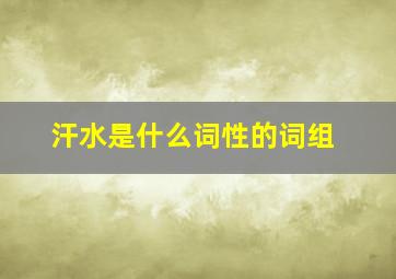 汗水是什么词性的词组