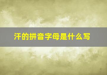 汗的拼音字母是什么写