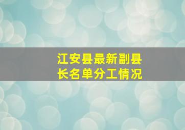 江安县最新副县长名单分工情况