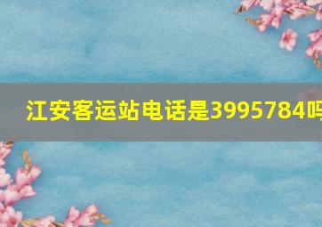 江安客运站电话是3995784吗