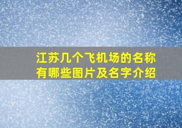 江苏几个飞机场的名称有哪些图片及名字介绍