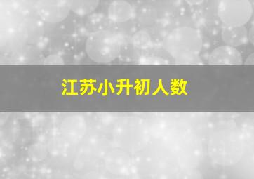 江苏小升初人数