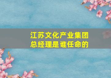 江苏文化产业集团总经理是谁任命的