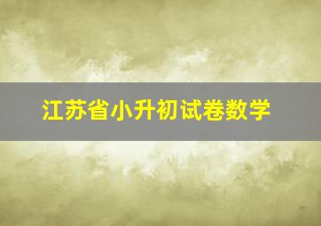 江苏省小升初试卷数学