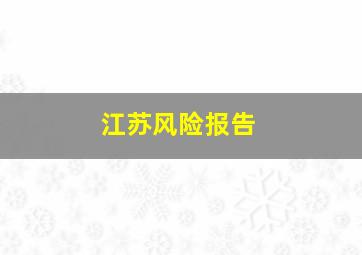 江苏风险报告