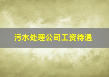 污水处理公司工资待遇