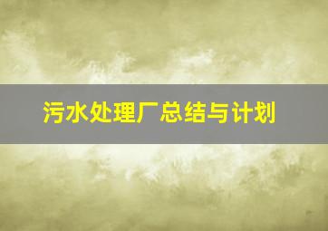 污水处理厂总结与计划